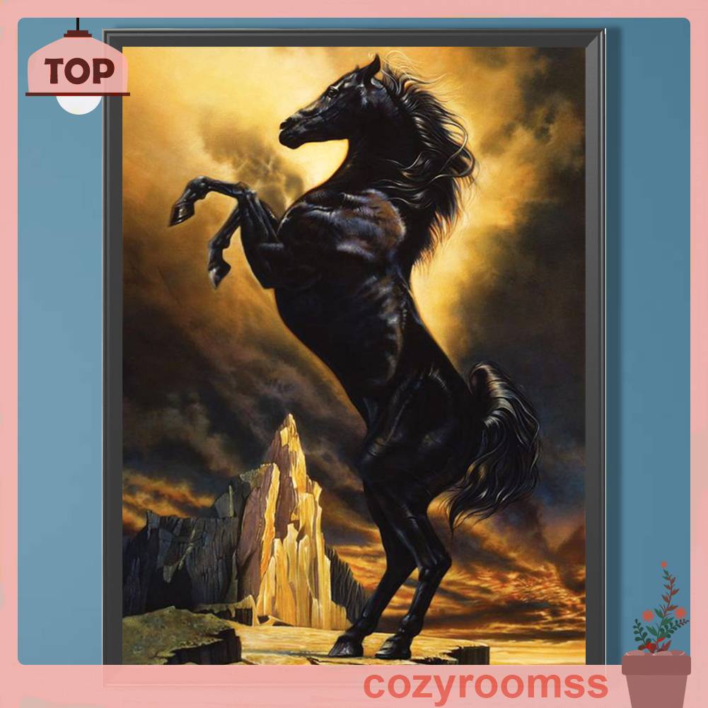 Tranh Đính Đá Kim Cương Toàn Bộ 5D DIY Hình Vẽ Ngựa