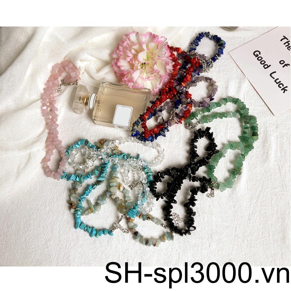 Vòng cổ Chuỗi Hạt Đá Thạch Anh Malachite Bắt Sáng Cá Tính Cho Nữ