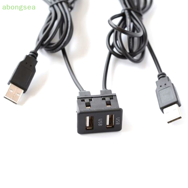 Abongsea Dây Cáp Nối Dài 150CM Hai Cổng USB Cho Xe Hơi / Tàu Thuyền