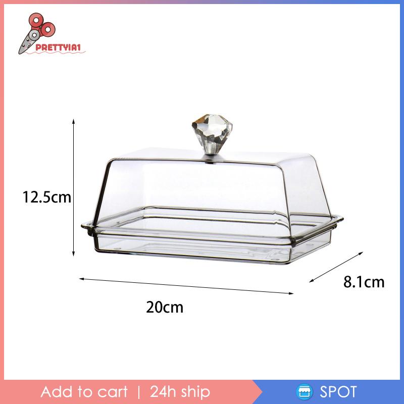 Khay Đựng Bơ / Phô Mai Trong Suốt Kèm Giá Đỡ Tiện Dụng Prettyia1