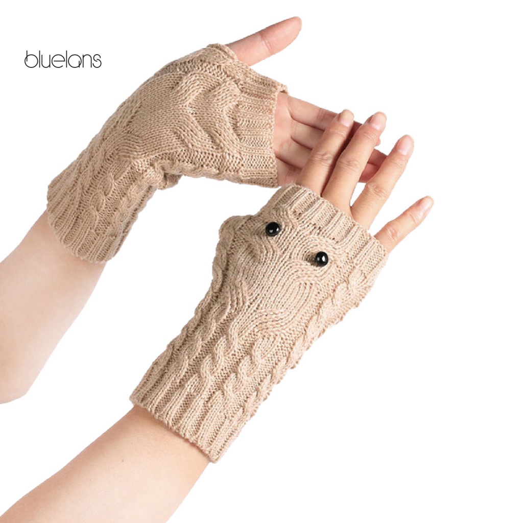 1 Đôi Găng Tay Mùa Đông Sợi Acrylic Co Giãn Chống Trượt