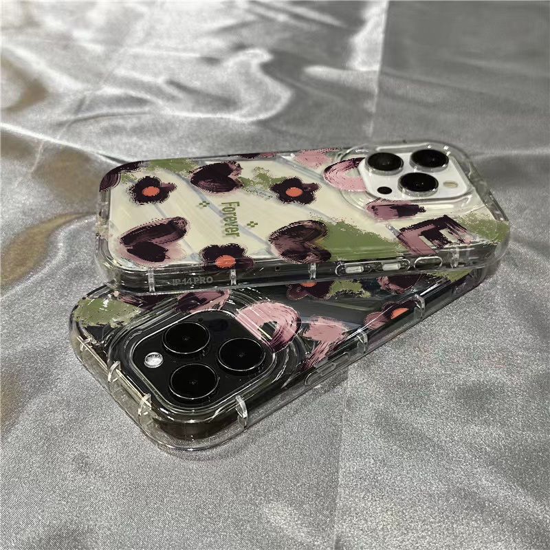 Ốp Điện Thoại Mềm Trong Suốt Họa Tiết Hoa / Trái Tim Dễ Thương Cho Iphone 14Promax 1312 / 11 7 / 8plus xr / sins B6TK