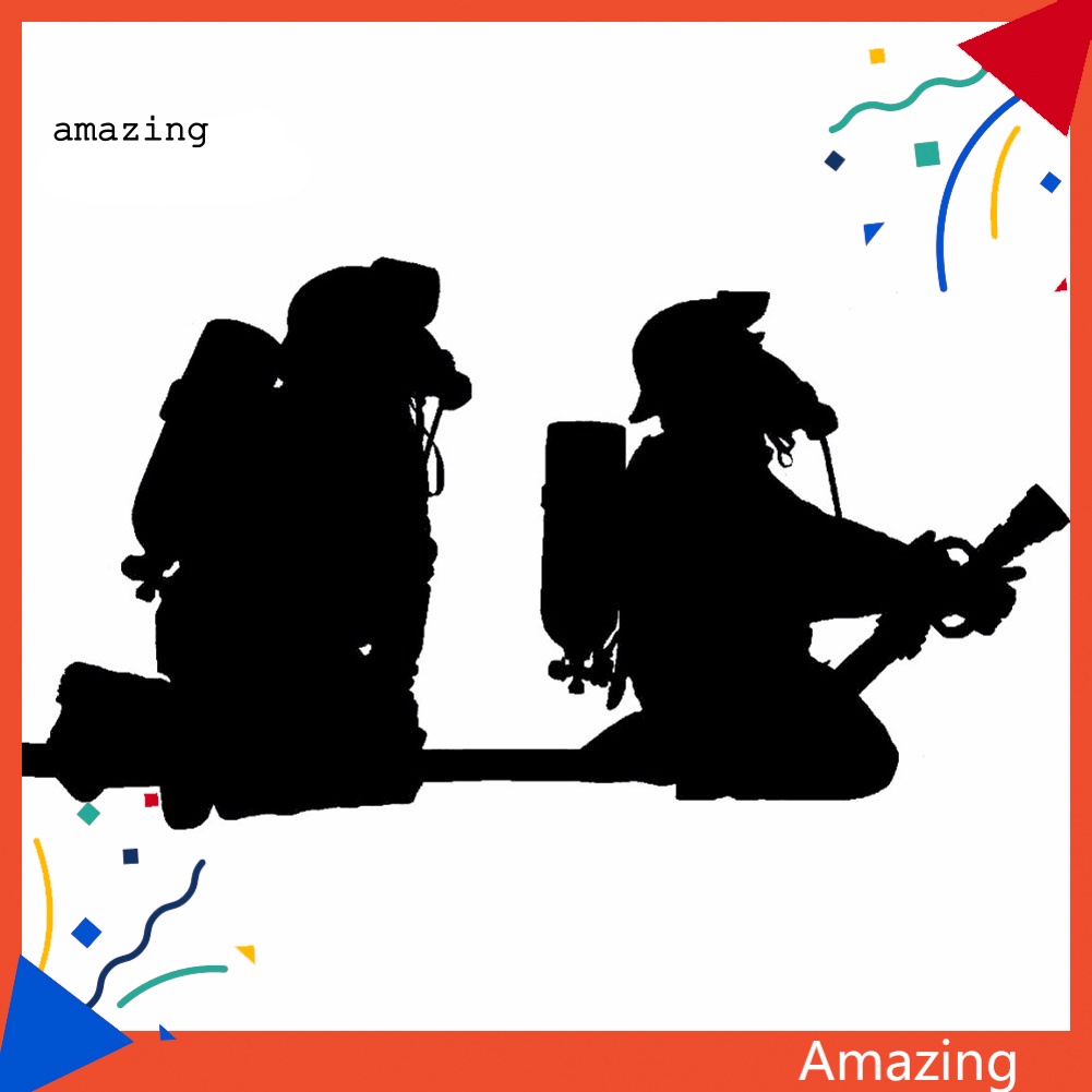 Đề Can Phản Quang PET Hình Lính Cứu Hỏa Hoạt Hình Vui Nhộn Cho Xe Hơi