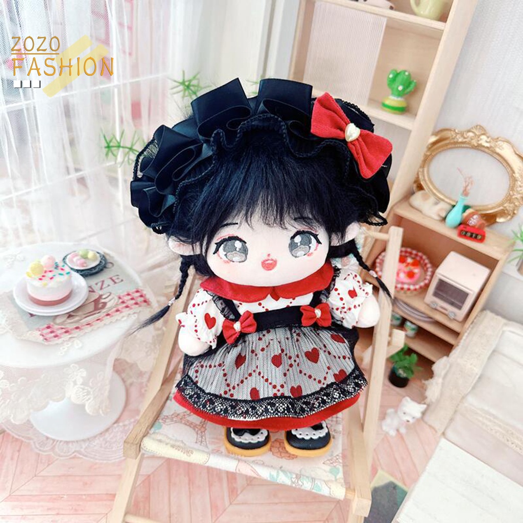 1 Bộ Trang Phục Gồm Áo Hai Dây Và Váy 20cm In Họa Tiết Trái Tim Dễ Thương Cho Búp Bê