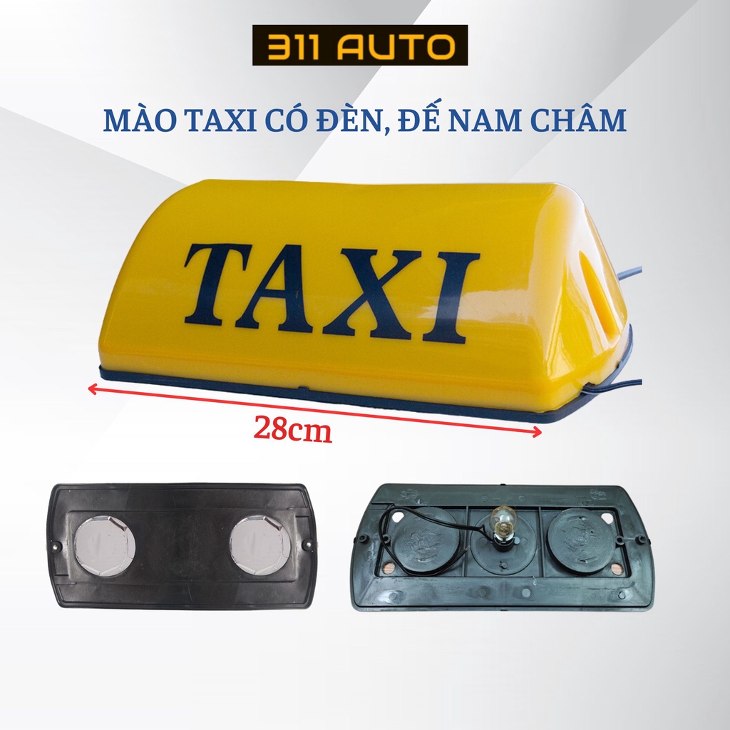 Mào TAXI có đèn, đế nam châm, 28cm