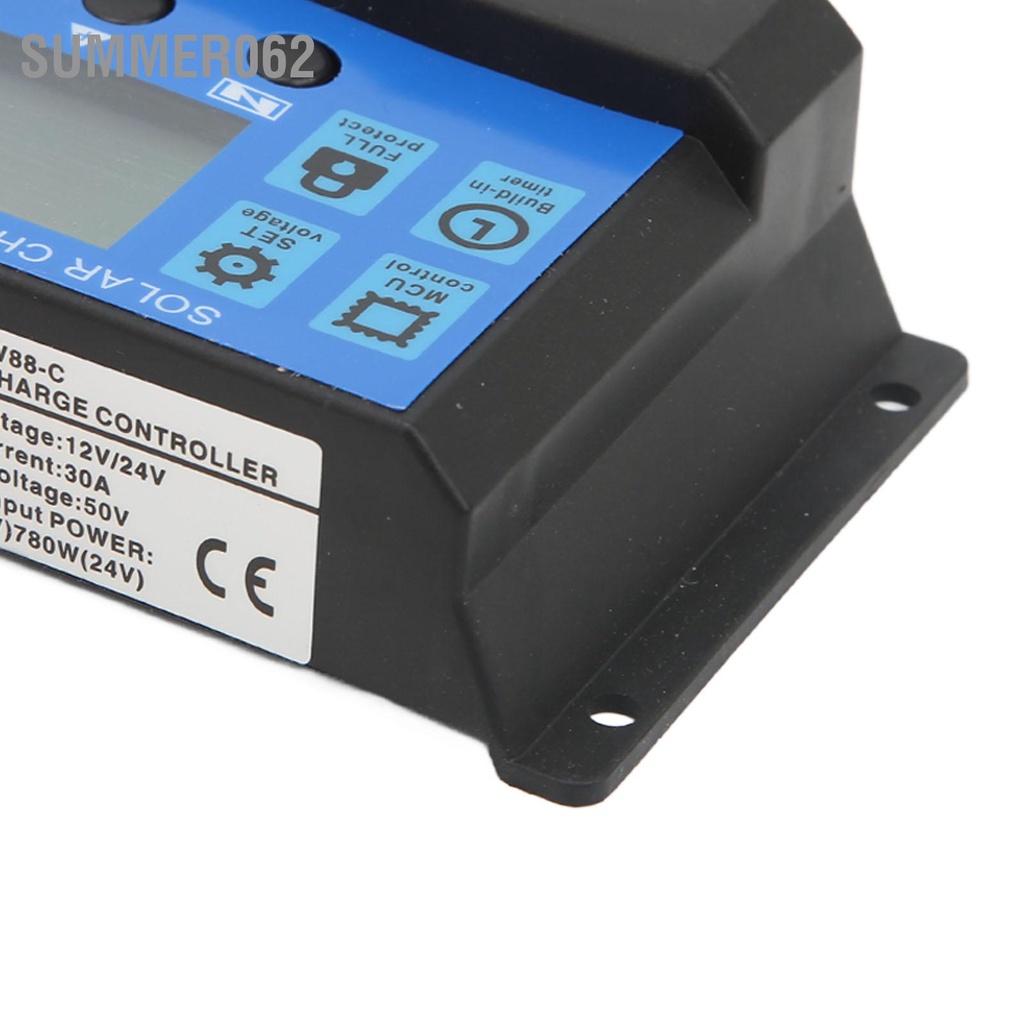 Summer062 12V 24V Điều Hòa Năng Lượng Mặt Trời Cổng USB Bảo Vệ Quá Tải Pin Chỉnh Với Màn Hình Hiển Thị LCD