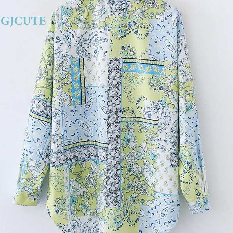 Áo Sơ Mi Tay Dài Dáng Rộng In Họa Tiết Hoa Thời Trang Mùa Hè Xinh Xắn Cho Nữ