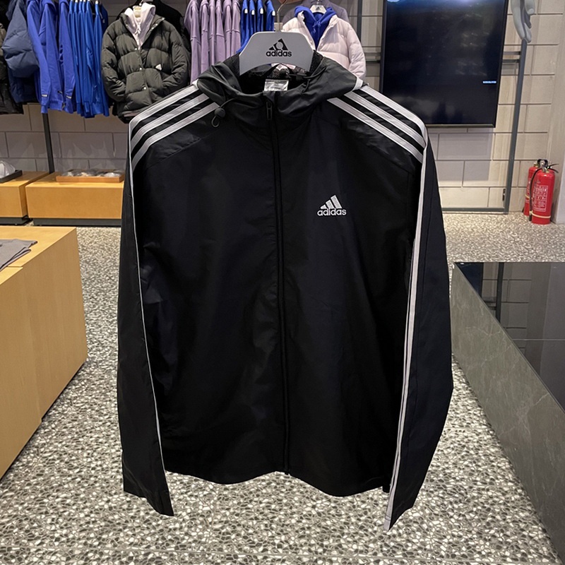 Áo Khoác Gió Adidas Có Mũ Trùm Thoáng Khí Chống Nắng Chính Hãng 100% Cho Nam Và Nữ IB0382