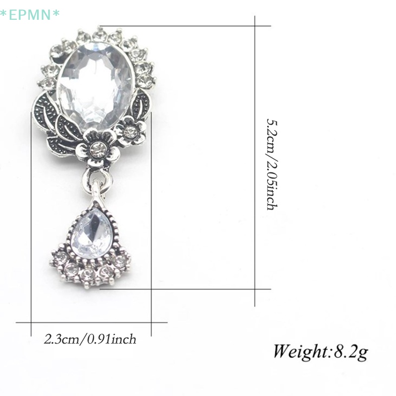 Cài Áo Hình oval Bằng Hợp Kim Có Đính Đá Lấp Lánh Kích Thước 23 * 52mm