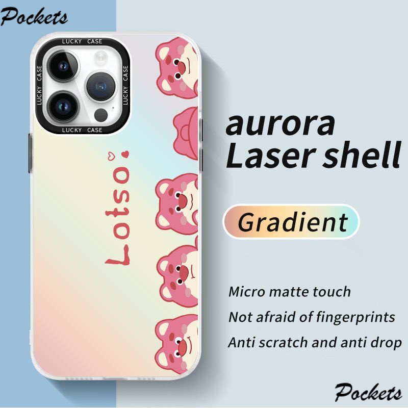 Ốp Điện Thoại Màu Laser Họa Tiết Gấu / Dâu Tây Dễ Thương Cho Iphonexr128Plus 1314 Promax