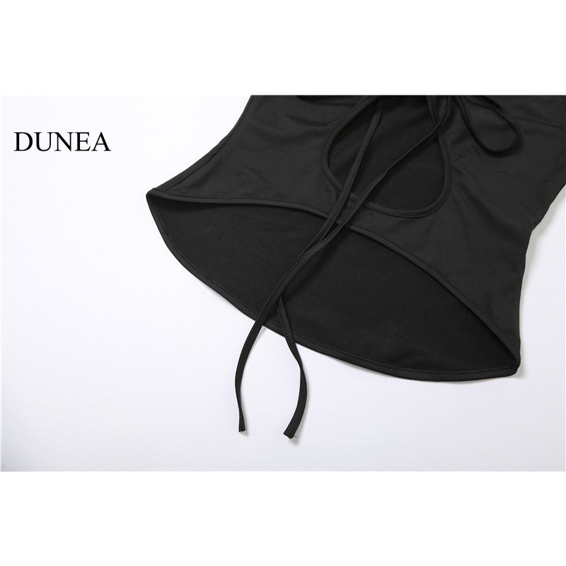 DUNEA Áo Thun Tay Dài Hở Lưng Quyến Rũ Thời Trang Cho Nữ