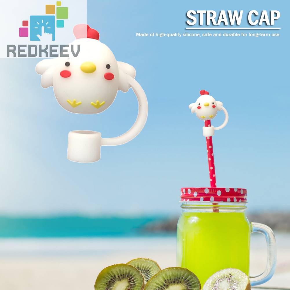 Nắp Đậy Ống Hút Bằng Silicon Họa Tiết Hoạt Hình Dễ Thương Kích Thước 6-8mm