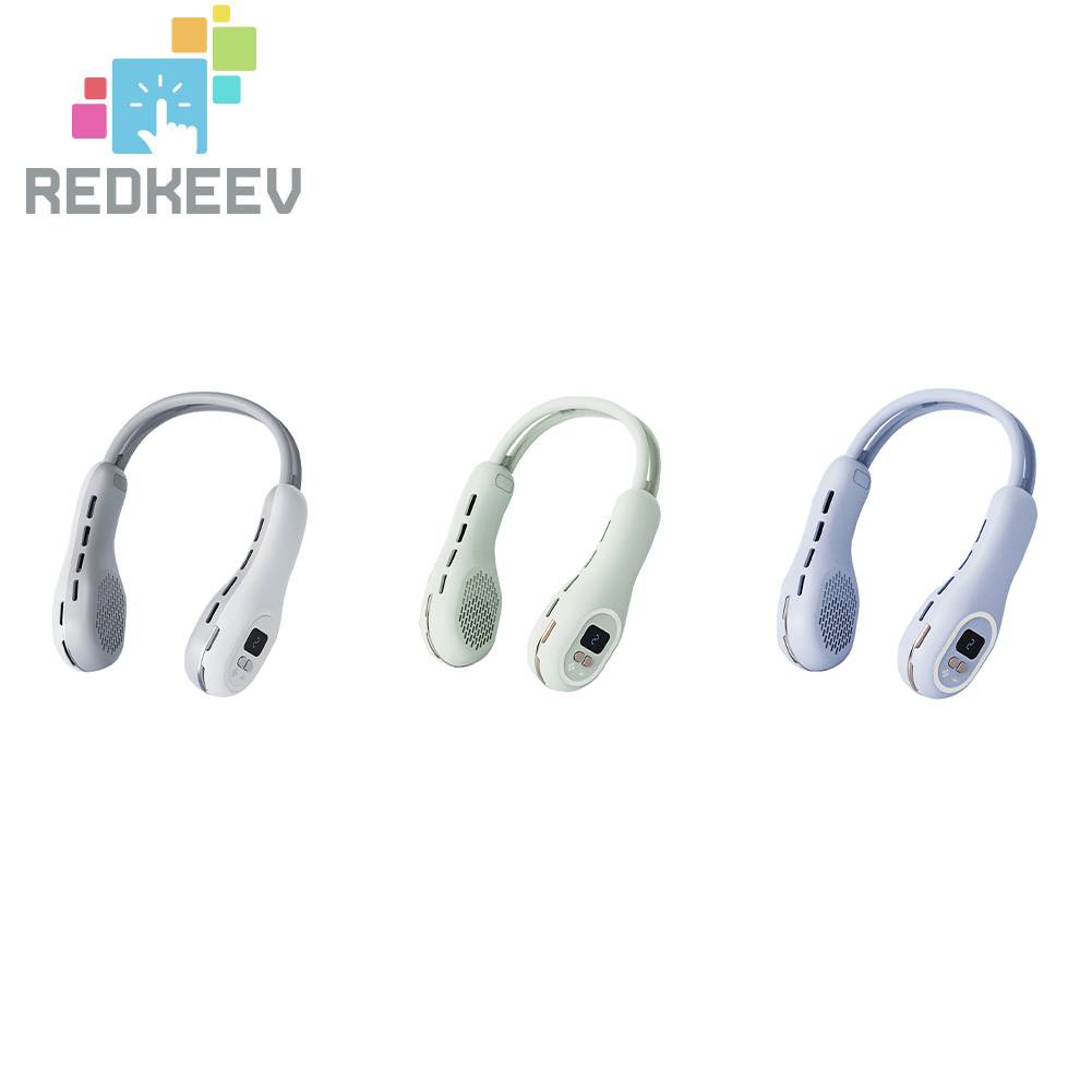 Quạt Điện Làm Mát Mùa Hè Đeo Cổ 3 Tốc Độ Màn Hình Kỹ Thuật Số Không