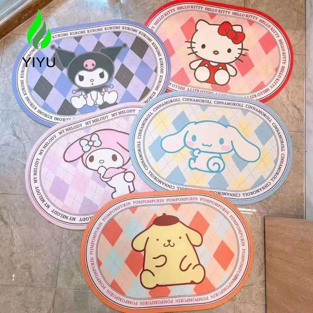 Thảm Lót Sàn Thấm Hút Tốt Chống Trượt Hình Oval Dễ Thương