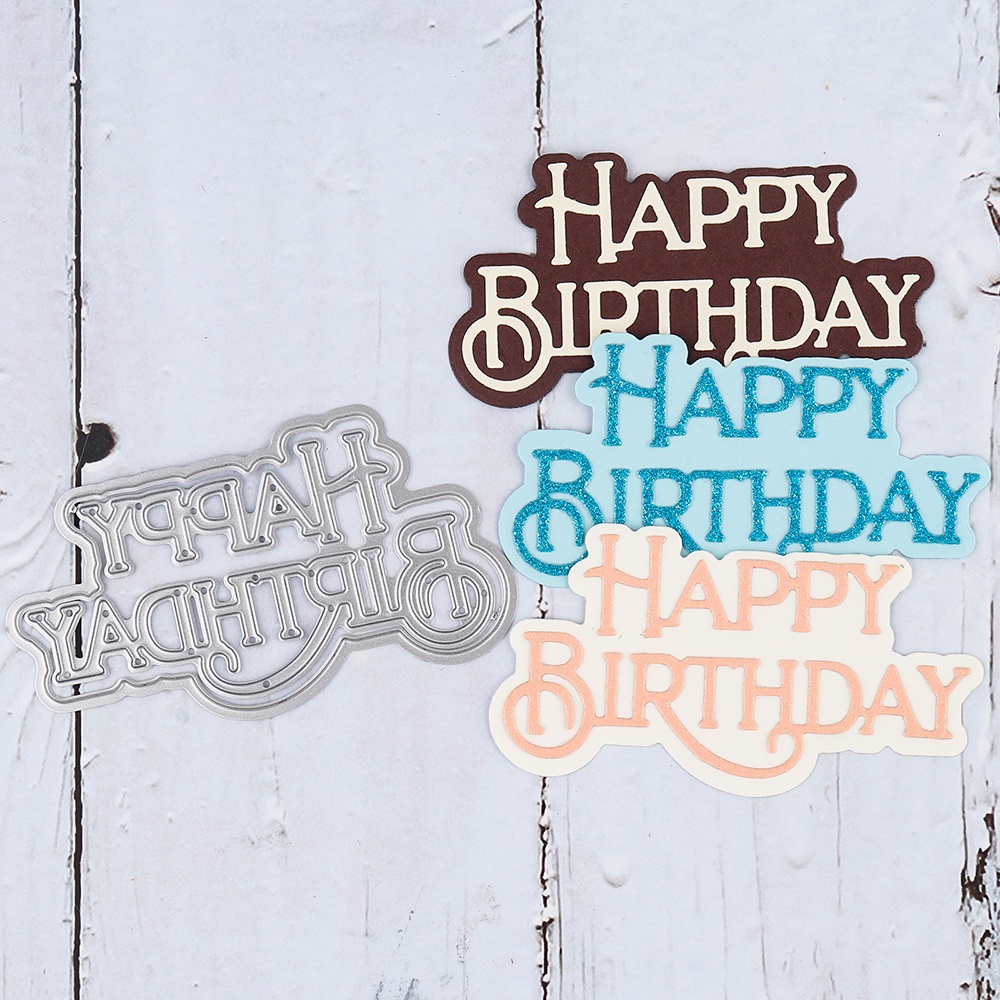 Khuôn Cắt Giấy Kim Loại Hình Chữ Happy Birthday Thẻ