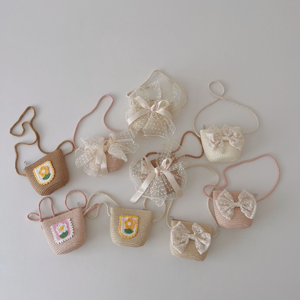 Túi Đeo Chéo Đan Len Phong Cách Công Chúa Dễ Phối Đồ Thời Trang Xuân Hè Cho Mẹ Và Bé