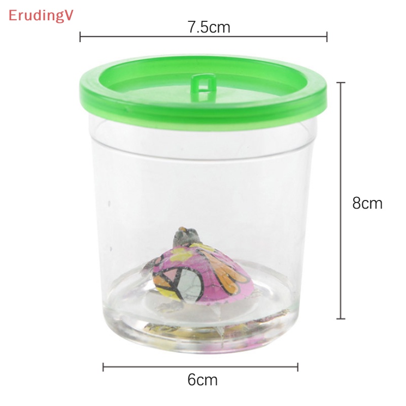 Set 10 Bình Đựng Nước Mini Bằng Nhựa Trong Suốt Hình Chú Rùa Có Nắp Và Dây Treo Tiện Dụng