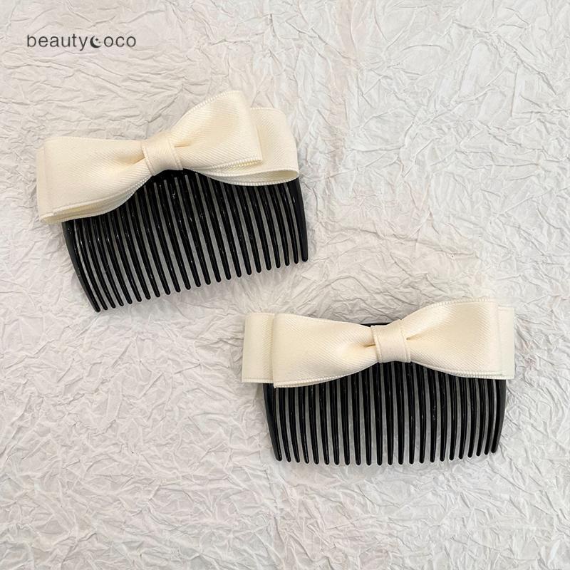 Beautycoco🍊Lược Cài Tóc Đính Nơ Nhựa Tiệm Thêu Việt Phong Cách Công Chúa