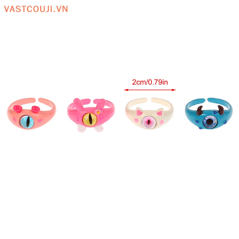 Nhẫn Cưới Dạng Hở Hình Mắt Mèo Màu Xanh Lá Dễ Thương Cho Nữ