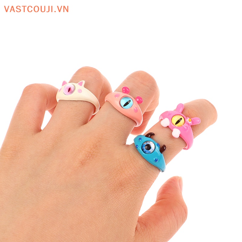 Nhẫn Cưới Dạng Hở Hình Mắt Mèo Màu Xanh Lá Dễ Thương Cho Nữ