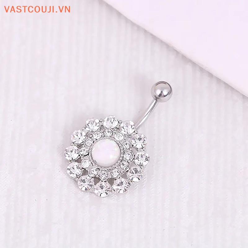 Khuyên Rốn Bằng Thép Không Gỉ Đính Đá Zircon Thời Trang Cho Nữ