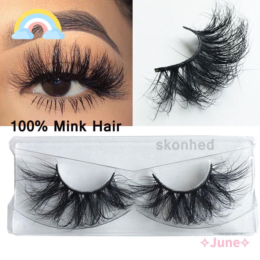 JUNE 1 Cặp Lông Mi Giả SKONHED 100% Lông Chồn 3D