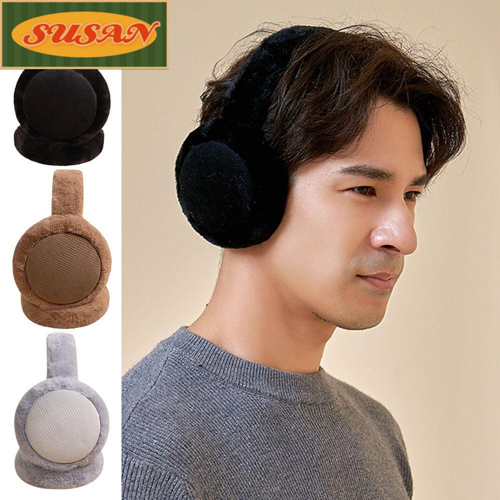 SUSANS Bông Chụp Tai Phủ Lông Nhân Tạo Mềm Mại Bảo Vệ Lạnh Cho Nam Nữ