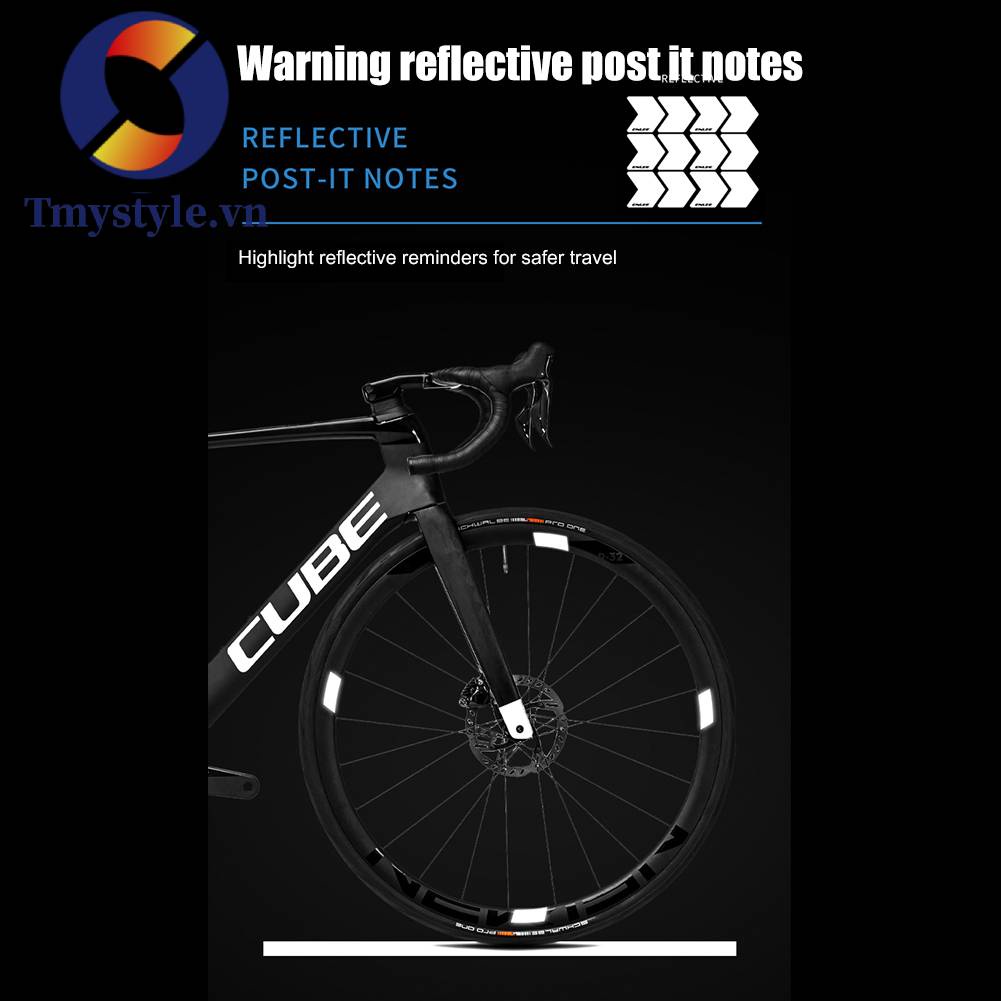 Bộ 12 Miếng Dán Phản Quang Trang Trí Bánh Xe Đạp