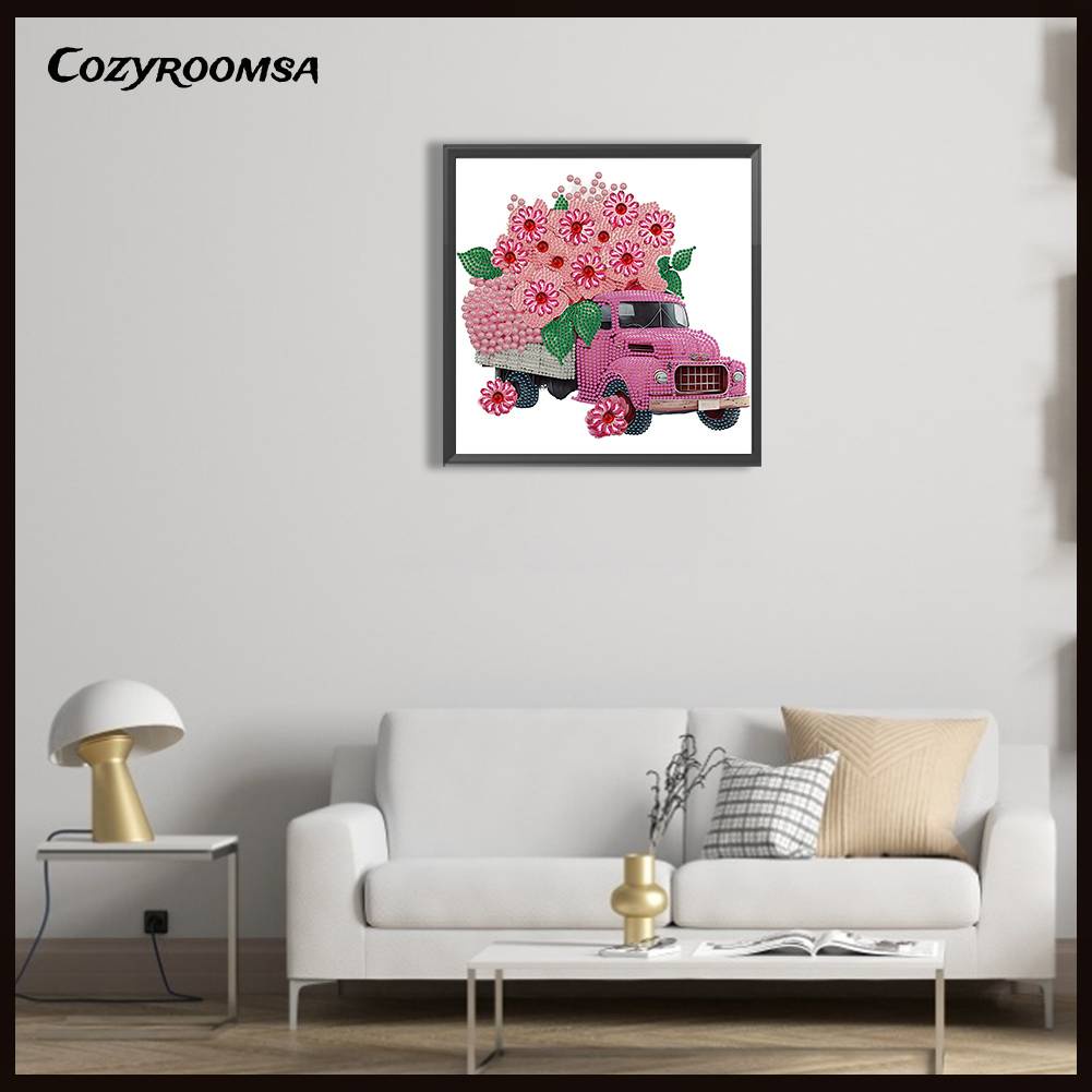 Bộ Tranh Đính Đá 5D Họa Tiết Xe Hơi Phong Cách Vintage Độc Đáo DIY Dùng Trang Trí