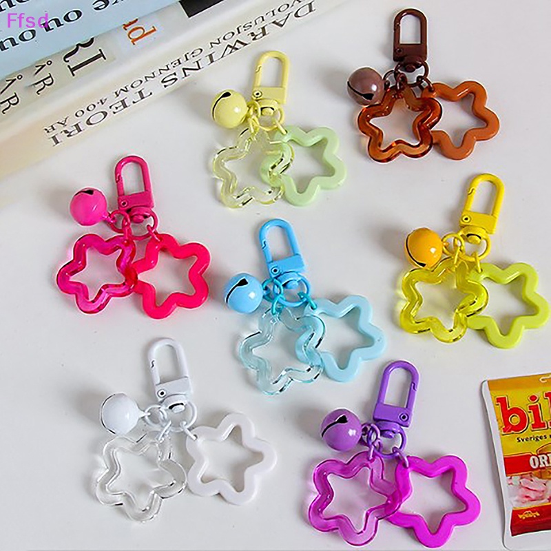 {Ffsd} Móc Khóa Acrylic Hình Chuông Ngôi Sao Năm Cánh Sáng Tạo Làm Quà Tặng Tình Bạn Cho Bạn Nữ * Hàng Bán Chạy