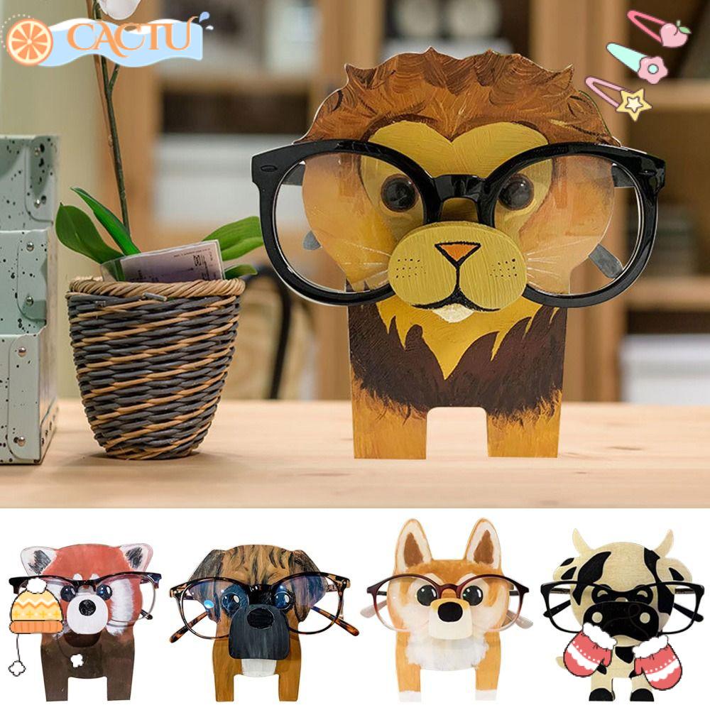 CACTU Giá Đỡ Trưng Bày Mắt Kính Bằng Gỗ Hình Động Vật Độc Đáo