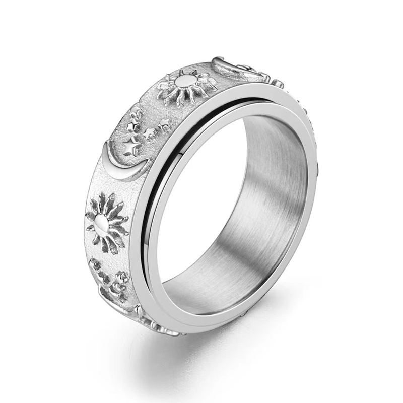 Ygt Nhẫn Xoay Bằng Thép Không Gỉ Hình Trăng Sao Celtic Giảm Căng Thẳng Cho Nam Và Nữ