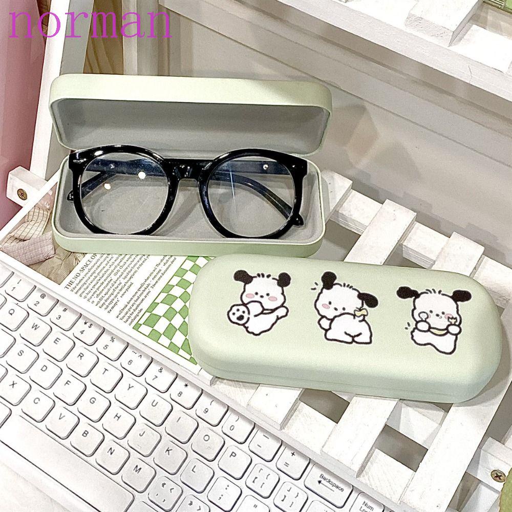 NORMAN Hộp Đựng Mắt Kính Bằng Da PU + Pc Họa Tiết Hoạt Hình Chú Chó Dễ Thương Cho Bé