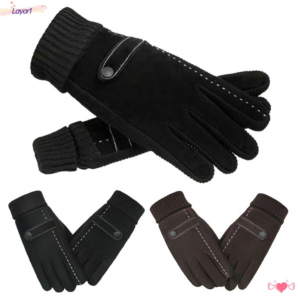 LAYOR1 Găng Tay Lông Cừu Ấm Áp Hợp Thời Trang Thu Đông Cho Nam