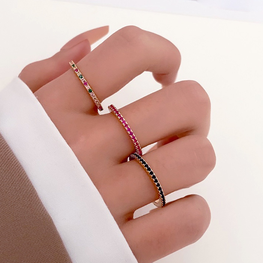 Nhẫn ĐíNh Đá NhiềU MàU SắC ThờI Trang