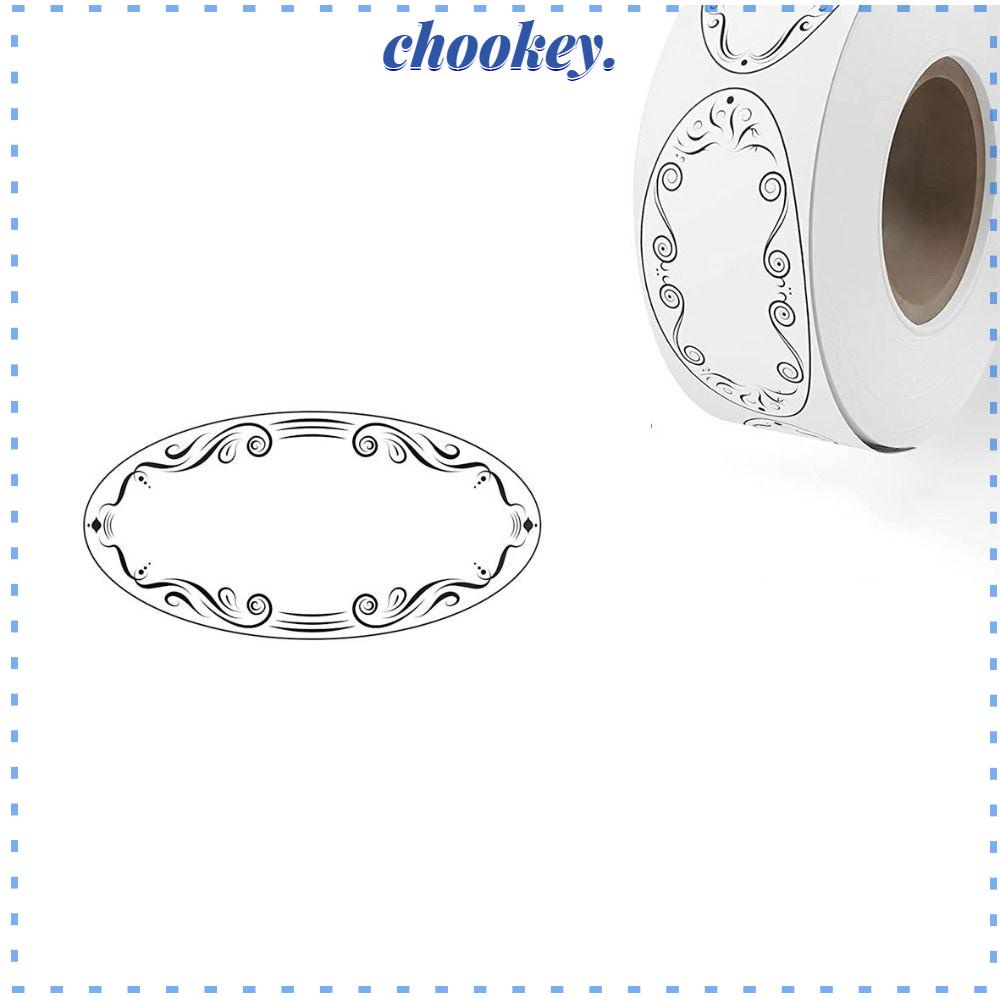 CHOOKEY Nhãn Dán Tự Dính Hình Oval 2.25 "x 1" Tự Dính Trang Trí Chai Lọ Thức Ăn Có Thể Tháo Gỡ