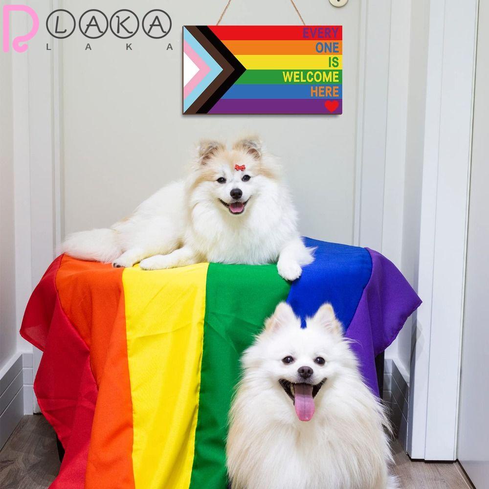 LAKAMIER Bảng Hiệu Bằng Gỗ Treo Cửa In Chữ Welcome Here Nhiều Màu Sắc Trang Trí Nhà Cửa