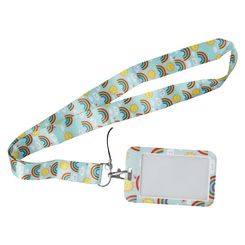 LAKAMIER Dây Đeo Thẻ ID Màu Cầu Vồng Dễ Thương Tiện Dụng Cho Giáo Viên / Văn Phòng