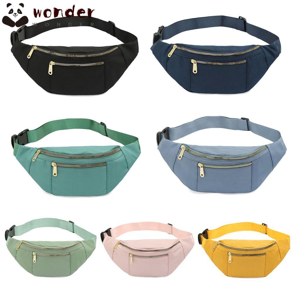 WONDER Túi Đeo Chéo Ngực Vải Oxford Màu Trơn Dễ Phối Đồ Thời Trang Cho Bạn Gái