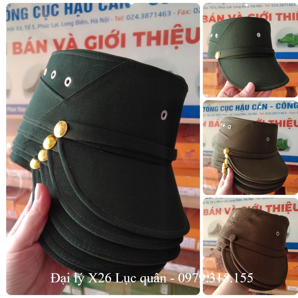 Mũ mềm CCB màu oliu và cỏ úa (tặng kèm sao)
