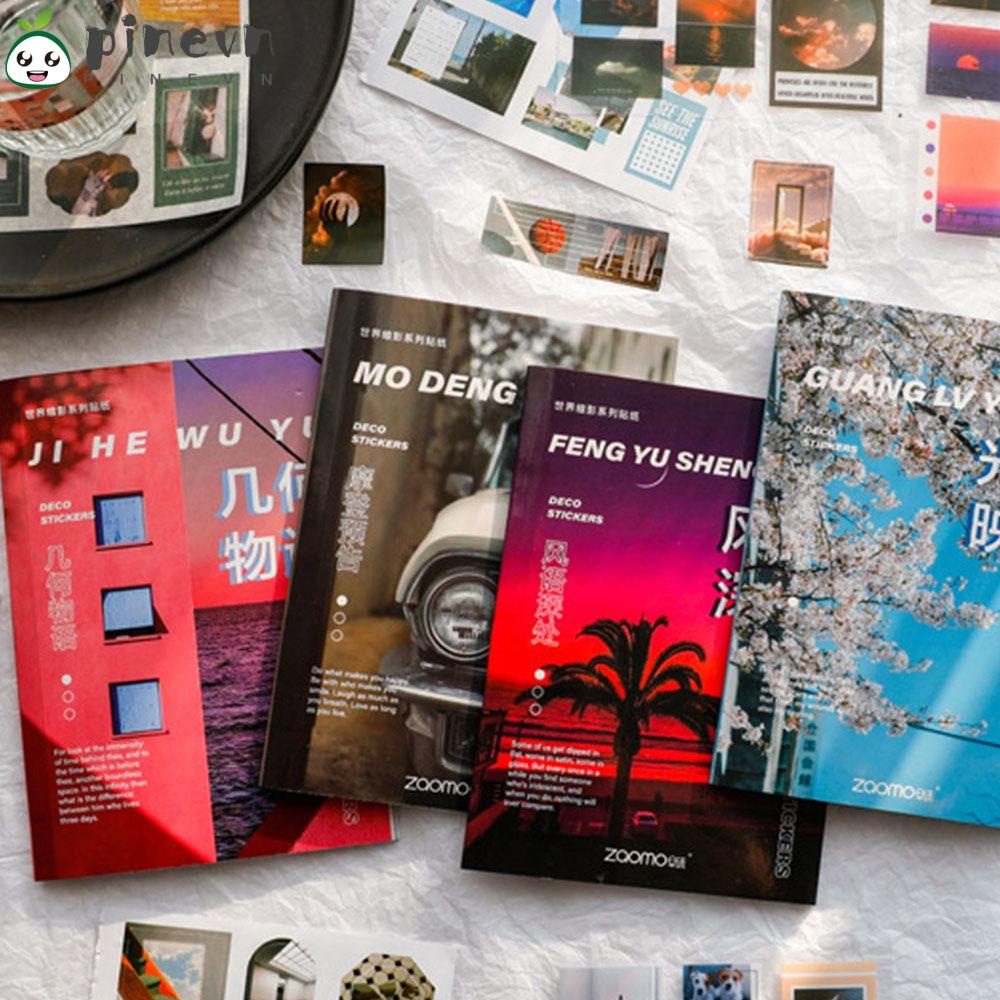 PINEVN Bộ 20 Miếng Dán Trang Trí Sổ Tay DIY Hình Thế Giới