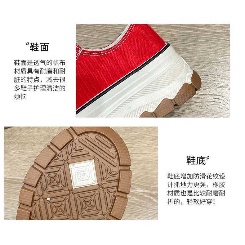 Giày Thể Thao Vải Canvas Đế Dày Màu Trắng Đen Phong Cách Hồng Kông Cá Tính Cho Nữ