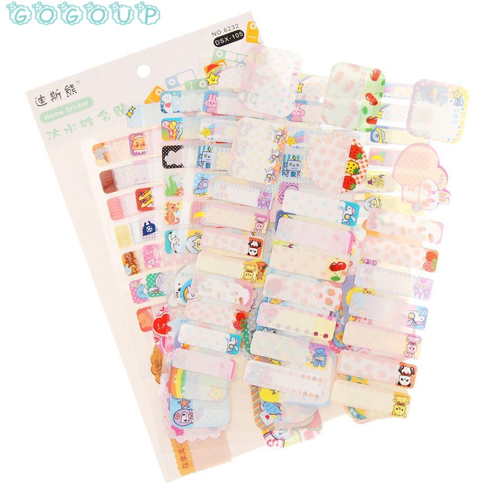 GOGOUP Nhãn Dán Bình Sữa Tự Dính Họa Tiết Hoạt Hình Dễ Thương Cho Bé