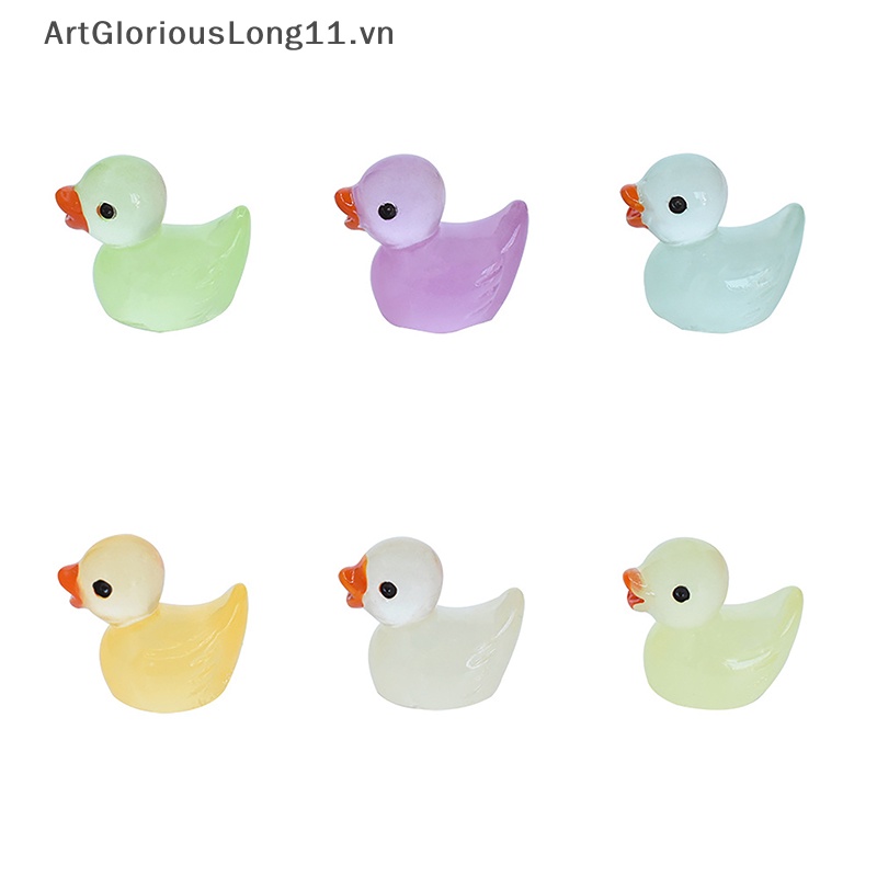 Set 5 Chú Vịt Dạ Quang Mini DIY Hoạt Hình Sáng Tạo Trang Trí Tiểu Cảnh