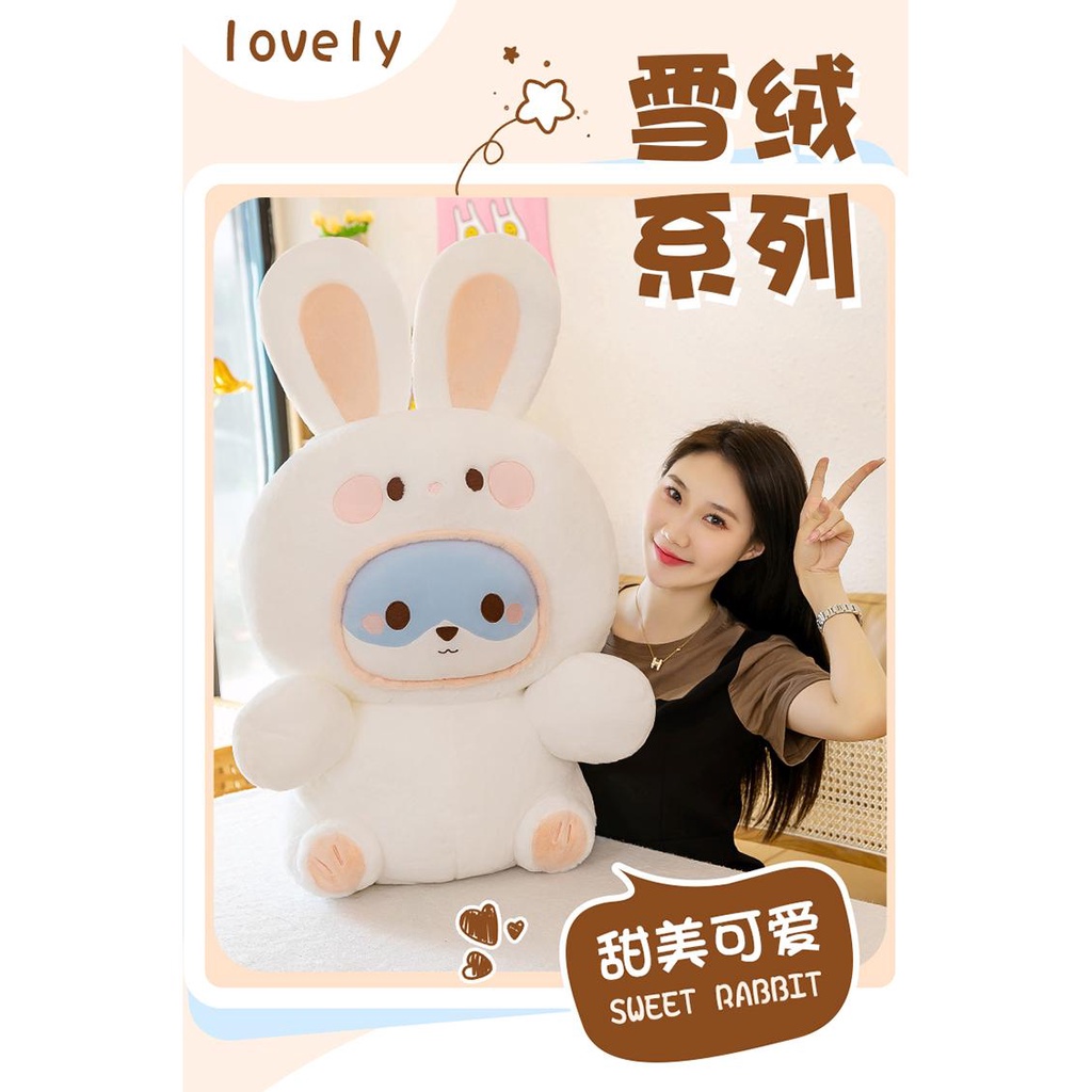Thú Nhồi Bông Biến Hình Cún Cưng / Thỏ Tuyết Làm Quà Tặng Cho Bạn Gái / Bé Trai