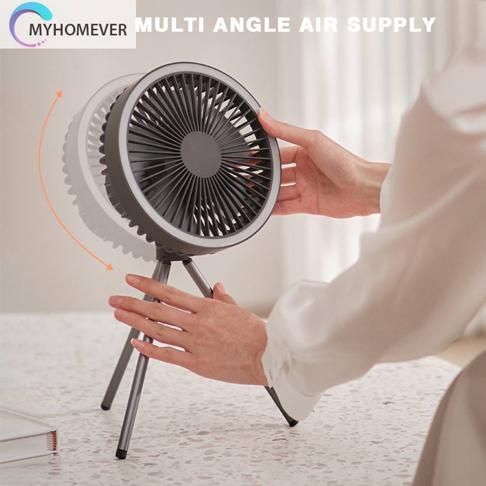 Quạt Làm Mát Để Bàn 10000mAh Sạc Cổng USB Dùng Khi Đi Cắm Trại