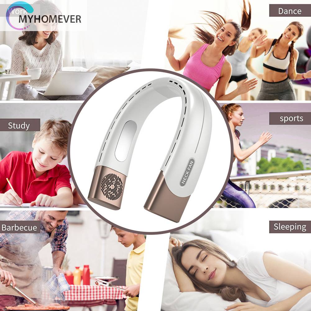 Quạt Đeo Cổ 3000mAh Rảnh Tay Dùng Trong Nhà Và Ngoài Trời