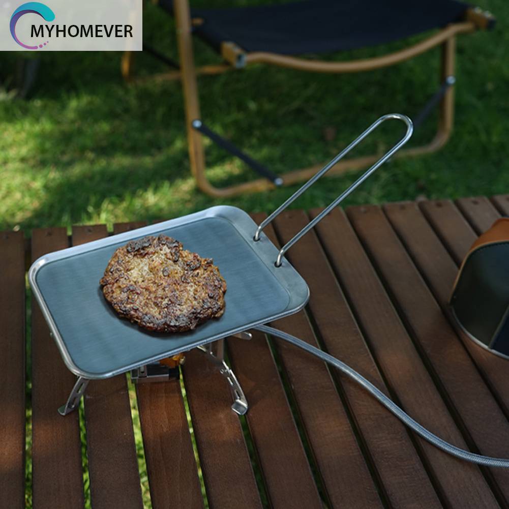 Đĩa Nướng Bbq Bằng Thép Không Gỉ Có Tay Cầm Có Thể Tháo Rời Tiện