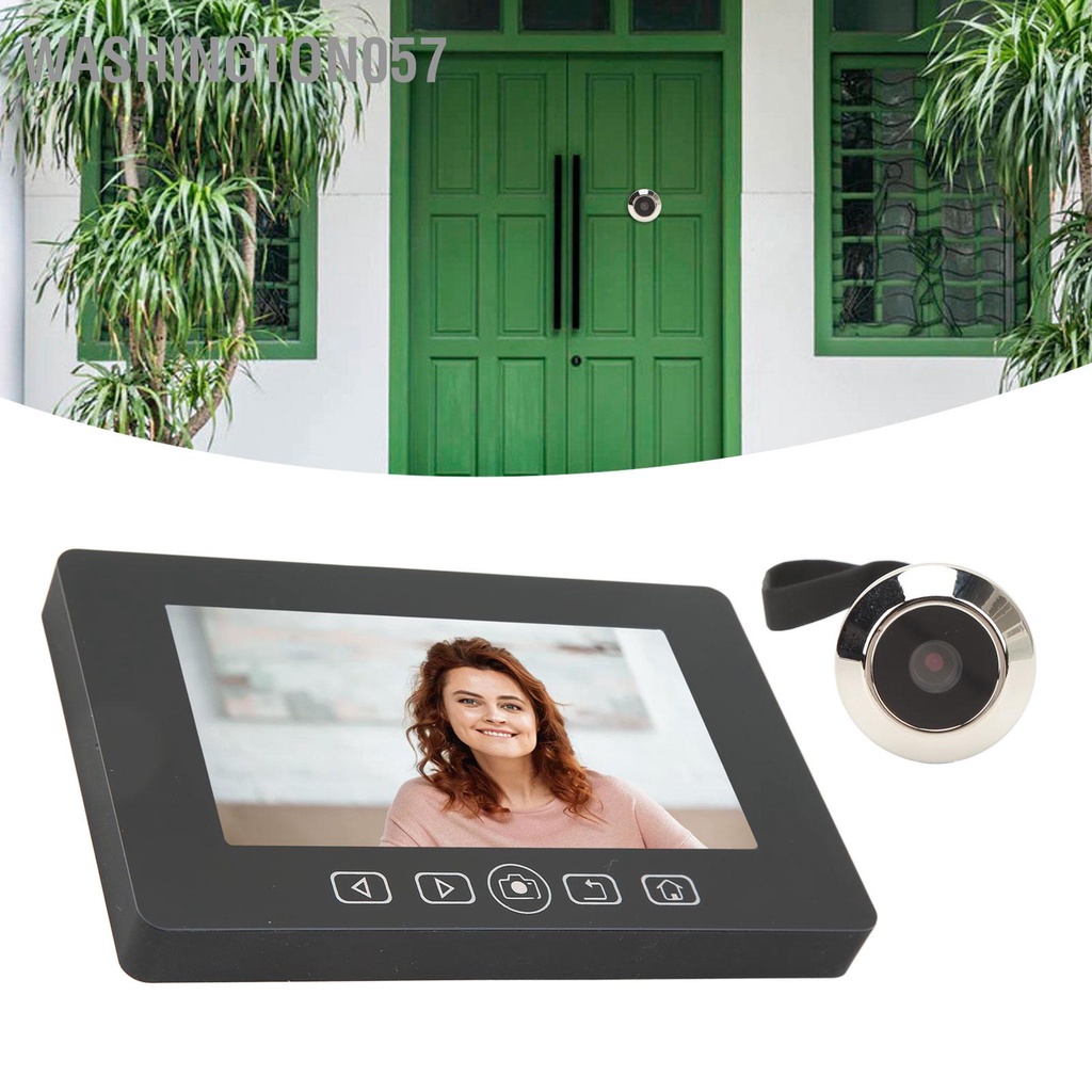Washington057 Camera Nhìn Trộm Màn Hình Màu 4.3in Xuyên Đêm Góc Rộng 160 Độ Phát Hiện Cửa Kỹ Thuật Số Người Xem Cho An Ninh Gia Đình