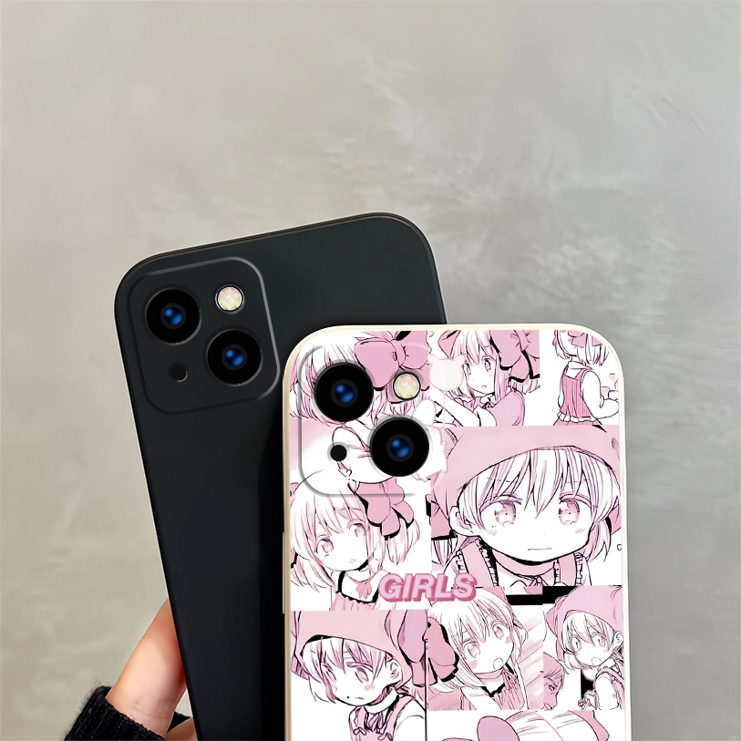 Ốp Điện Thoại Silicon Mềm Hình Cô Gái Anime Dễ Thương Cho iPhone 14 13 12 Mini 11 Pro MAX XR X XS MAX 8 7 6 Plus SE3 SE2